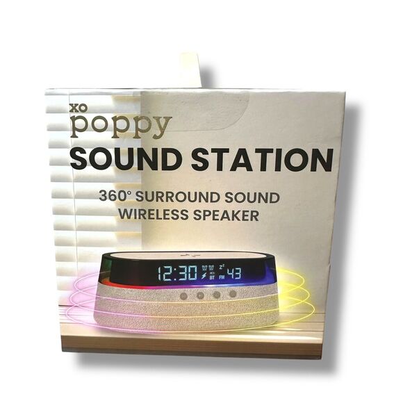 Sound Station Digital Alarm Clock Wireless Speaker Charging Pad RGB LED Lamp NEW - Picture 6 of 9